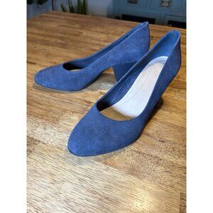 NURTURE Blue 3" Block Heel Suede Quiet Luxury Old Money Classic Pumps Size 9